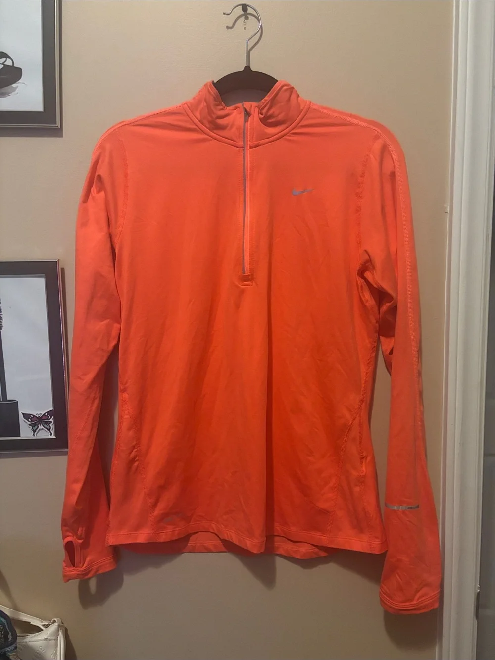 Nike Orange Quarter-Zip Dri Fit Top